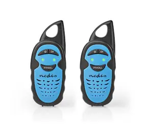 Nedis Walkie-Talkie Set modrá / 2x vysílačka / 2 sluchátka / 3 kanály / Až 3 km / PTT / Až 3 hodiny