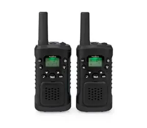 Nedis Walkie-Talkie Set černá / 2x vysílačka / 2 sluchátka / Až 6 km / 8 kanálů / PTT / VOX