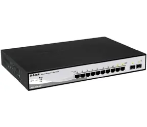 D-Link DGS-1210-10P / 10-port Gigabit PoE Smart Switch / 8x gigabit / 2x gigabit/SFP