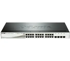 D-Link DGS-1210-24P / Gigabit PoE Smart Switch / 24x gigabit RJ45 / 4x gigabit SFP / 85W pro PoE