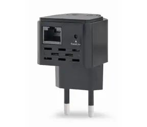 Gembird WNP-RP300-03-BK / WiFi repeater  / 300 Mbps / 1x LAN / 802.11n / černá