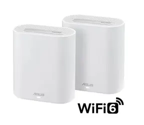 ASUS ExpertWifi EBM68 bílá 2ks / Mesh router AX7800 / WiFi 6 / 2.4GHz / 2x 5GHz / 1x 2.5G WAN + 3x LAN