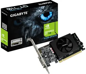 GIGABYTE GV N710D5 2GL / GeForce GT710 954 MHz / 2GB DDR5 / 64bit / PCIe x8 / DVI+HDMI / 19W