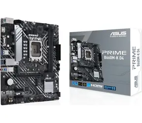 ASUS PRIME B660M-K D4 / B660 / LGA 1700 / 2x DDR4 / PCIEx16 / 1x GLAN / micro-ATX