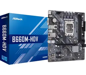 ASRock B660M-HDV / B660 / LGA 1700 / 4x DDR4 / PCIEx16 / 1x GLAN / mATX