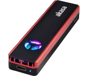 Akasa AK-ENU3M2-06 černo-červená / externí rámeček na M.2 SATA/NVMe SSD / USB-C 3.2