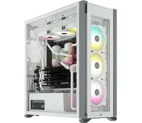 Corsair iCUE 7000X RGB bílá / E-ATX / 1x USB-C + 4x USB 3.0 / 4x 140 mm / bez zdroje / Průhledná bočnice