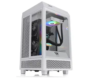 Thermaltake The Tower 100 Snow / Mini ATX / 1x USB C 3.2 / 2x USB 3.0 / Bez zdroje / průhledná bočnice