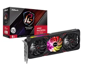 ASRock Radeon RX 7600 Phantom Gaming 8G OC / 2755 MHz / 8GB D6 / 128-bit / 1x HDMI + 3x DP / (8)