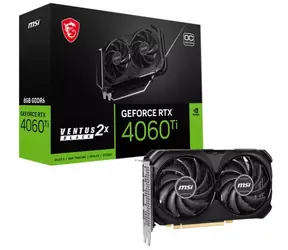 MSI GeForce RTX 4060 Ti Ventus 2X Black 8G OC / 2310 - 2580 MHz / 8GB GDDR6 / 128bit / 1x HDMI+3x DP / 160W (8)