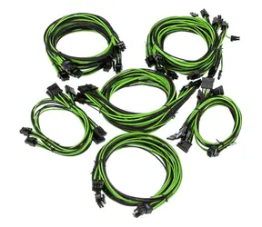 Super Flower Sleeve cable kit Pro černo-zelená / Sada kabelů pro zdroje Super Flower