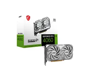 MSI GeForce RTX 4060 VENTUS 2X WHITE OC 8GB / 1830 - 2505 MHz / 8GB GDDR6 / 128-bit / 1x HDMI + 3x DP / (8) / doprodej