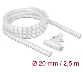 DeLock Spirálová hadice na kabel 2.5m x 20mm bílá