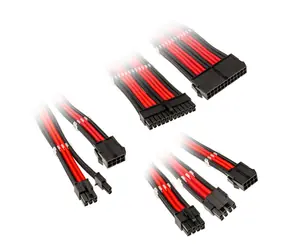 Kolink Prodlužovací sada opletených kabelů Core Adept černo-červená