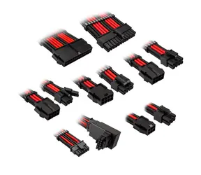 Kolink Prodlužovací sada opletených kabelů Core Pro Braided Cable Extension Kit 12V-2x6 Typ 1 červeno-černá