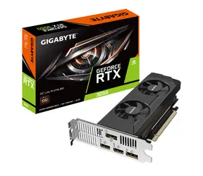 GIGABYTE GeForce RTX 3050 OC Low Profile 6GB / 1042-1477 MHz /  6GB D6 / 96-bit / 2x HDMI & 2x DP / 70W