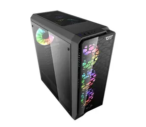 darkFlash Water Square 5 černá / ATX / bez ventilátorů / 3x USB-A / průhledná bočnice / bez zdroje