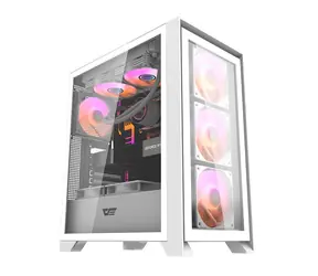 darkFlash DRX70 Glass bílá / ATX / 4x 120 mm / 2x USB-A & 1x USB-C / průhledná bočnice / bez zdroje