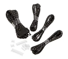 PHANTEKS Sada prodlužovacích kabelů S-Muster černo-stříbrná / 500mm / 1x 24-Pin / 1x 4+4-Pin / 2x 6+2-Pin