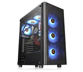 THERMALTAKE V200 TG RGB černá / ATX / 1x USB-A 3.0 / 2x USB-A 2.0 / 4x 120mm RGB / bez zdroje / průhledná bočnice