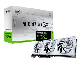 MSI GeForce RTX 5080 VENTUS 3X WHITE 16GB OC / 2655MHz / 16GB GDDR7 / 256-bit / 1x HDMI + 3x DP / 850W (16)