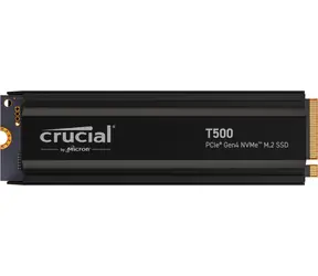 Crucial T500 4TB / M.2 2280 / PCIe Gen4 / R: 7000 MBps / W: 6900 MBps / MTBF: 1.5 mh / chladič