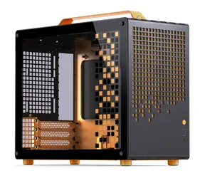 Jonsplus Z20 oranžovo-černá / Micro-ATX / 1x USB-A 3.2 / 1x USB-C 3.2 / průhledná bočnice