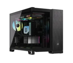 Corsair 2500X Aluminium černá  / mATX / 2x USB-C 3.2 / 1x USB-A 3.2 / bez zdroje / průhledná bočnice