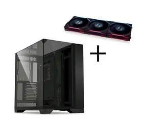 Lian Li O11 Vision černá / PC skříň / ATX / Bez zdroje / 2x USB 3.0 / 3x120mm LCD fans /průhledná bočnice