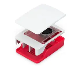 RASPBERRY case Original malinová/bílá s chladičem pro Raspberry Pi 5