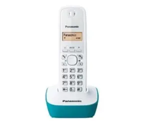 Panasonic KX-TG1611FXC / přenosný telefon / CLIP / paměť na 50 jmen / modrozelený