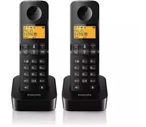 Philips D2602B/53 černá / bezdrátový telefon / 1.6" grafický displej / doba hovoru 16 hodin
