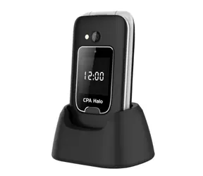 CPA Halo 25 Senior s nabíjecím stojánkem černá / 2.4" / 240 x 320 / 0.3 Mpx / SOS / svítilna / rádio / MicroSD / BT