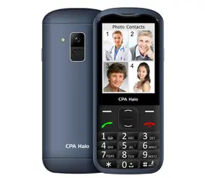 CPA Halo 28 Senior s nabíjecím stojánkem modrá / 2.8" / 240 x 320 / 0.3 Mpx / SOS / svítilna / rádio / MicroSD / BT