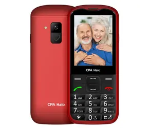 CPA Halo 28 Senior s nabíjecím stojánkem červená / 2.8" / 240 x 320 / 0.3 Mpx / SOS / svítilna / rádio / MicroSD / BT