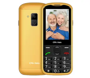 CPA Halo 28 Senior s nabíjecím stojánkem zlatá / 2.8" / 240 x 320 / 0.3 Mpx / SOS / svítilna / rádio / MicroSD / BT