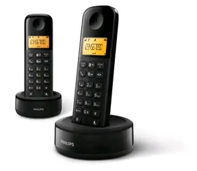 Philips D1602D/53 černá / Bezdrátový telefon / 1.6" grafický displej / doba hovoru 10 hodin