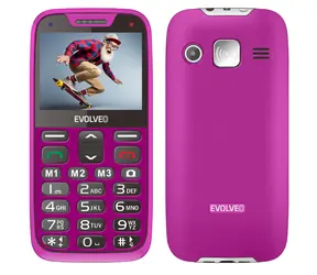 EVOLVEO EasyPhone XR + stojánek růžová / 2.3" / SOS / Bluetooth / FM / microSD