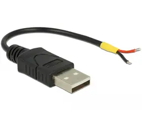 Delock Kabel USB 2.0 Typ-A samec > 2 x dráty bez konektoru 10 cm Raspberry Pi