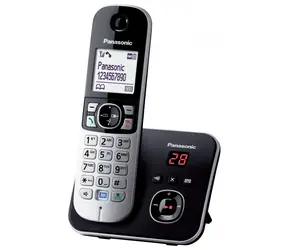 Panasonic KX-TG6821FXB černo-stříbrná / DECT bezdrátový telefon s 1.8" displejem / CLIP / záznamník