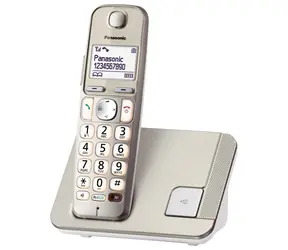 Panasonic KX-TGE210FXN zlatá /  DECT bezdrátový telefon s velkým displejem pro seniory / kompatibilní s naslouchátkem