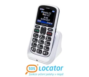 Aligator A321 Senior bílo-šedá / CZ / 1.8" / Dual-SIM / microSD