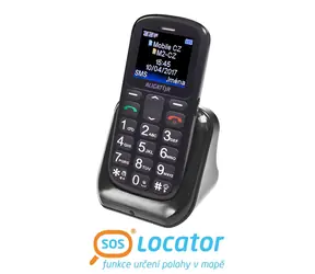 Aligator A321 Senior černo-šedá / CZ / 1.8" / Dual-SIM / microSD