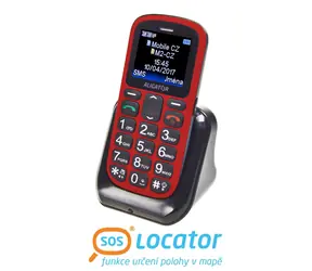 Aligator A321 Senior červeno-černá / CZ / 1.8" / Dual-SIM / microSD