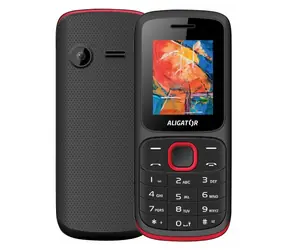 Aligator D210 černo-červená / 1.8" TFT / Dual SIM / kalkulačka / budík / FM rádio / svítilna