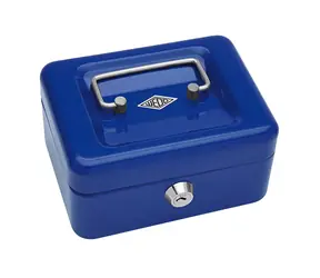 WEDO 152 Přenosná pokladna modrá / 4 přihrádky / 1 spona / uzamykatelná