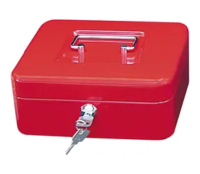 WEDO 250 Přenosná pokladna červená / 5 přihrádek / 1 spona / uzamykatelná