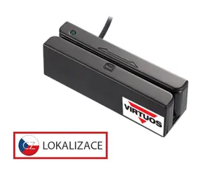 VIRTUOS MSR-100A černá / Čtečka magnetických karet / emulace (KBW) / RS-232 / USB
