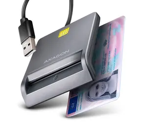 AXAGON CRE-SM3T, USB-A FlatReader čtečka kontaktních karet Smart card (eObčanka), kabel 1.3m