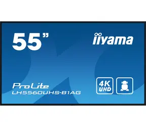 55" IIYAMA LH5560UHS-B1AG / VA / 3840x2160 / 4000:1 / 500cd-m2 / 6.5ms / HDMI / repro / VESA